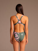 Damen-Einzelanzug zum Training PINUP 388P - Logo Military + Hellrosa