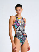 Costume intero donna da allenamento PINUP 459PF - Psycho