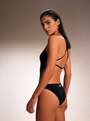 Costume intero donna da mare Dega - Total Black
