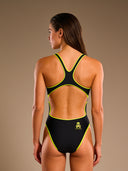 Costume intero donna da allenamento PINUP 259PF - Outline Giallo Fluo