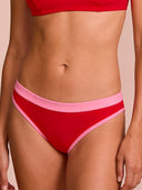 Slip bikini donna da mare Big Sur L03BI - Rosso fluo, vista frontale