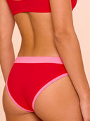 Slip bikini donna da mare Big Sur L03BI - Rosso fluo, vista posteriore
