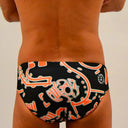 Slip da nuoto uomo da allenamento H2OTTO 385HF - Teschio Neon vista 3 — costume da nuoto uomo, BONESWIMMER Made in Italy