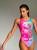 Costume intero donna da allenamento PINUP 537PF - Pinkbone, vista frontale