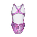 Costume intero bambina da allenamento PINUP 552P - Teschio Farfalla, vista posteriore