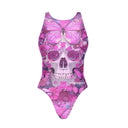 Costume intero bambina da allenamento PINUP 552P - Teschio Farfalla, dettaglio prodotto