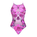 Costume intero donna da allenamento IBIZA 242I - Teschio farfalla, dettaglio del modello