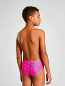 Slip de natation enfant d'entraînement H2OTTO 440HF - Fuchsia étoile bleue