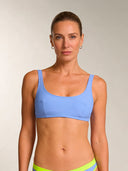 Top bikini donna da mare Hawaii L01HA - Indaco, vista frontale