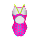 Maillot une pièce femme entraînement IBIZA 245IF - Fuchsia étoile bleue