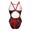 Costume intero donna da allenamento IBIZA 220I - Teschio Cremisi, vista posteriore