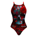 Costume intero donna da allenamento IBIZA 220I - Teschio Cremisi, vista frontale