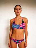 Bikini donna da allenamento Maui 174MF - Leopardo blu, vista frontale