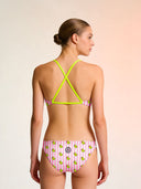 Bikini donna da allenamento Maui 177MF - Papere righe, dettaglio indossato