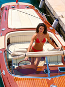 Slip bikini donna da mare Papeete L03PA - Rosso fluo, vista frontale