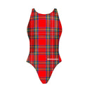 Costume intero donna da allenamento PINUP 527P - Tartan, vista frontale
