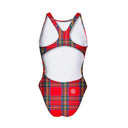 Costume intero donna da allenamento PINUP 527P - Tartan, vista posteriore