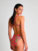 Costume intero donna da allenamento PINUP 564PF - Acid stripes