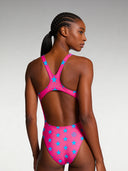 Trainings-Einteiler für Damen PINUP 556PF - Fuchsia mit blauem Stern
