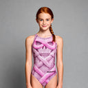 Costume intero bambina da allenamento Pinup 525P - Teschio Lana