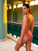 Costume intero donna da allenamento PINUP 564PF - Acid stripes