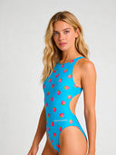 Costume intero donna da allenamento PINUP 563PF - Lamponi