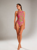 Costume intero donna da allenamento PINUP 564PF - Acid stripes