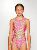 Costume intero bambina da allenamento PINUP 564PF - Acid stripes