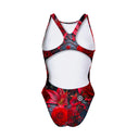 Costume intero bambina da allenamento PINUP 520P - Teschio Cremisi vista 3 — costume intero da nuoto, BONESWIMMER Made in