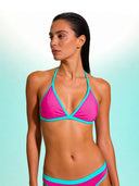 Top bikini donna da mare Tahiti L02TA - Fucsia fluo, vista frontale