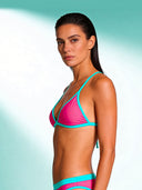 Top bikini donna da mare Tahiti L02TA - Fucsia fluo, vista frontale