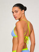 Top bikini donna da mare Tahiti L01TA - Indaco, vista posteriore