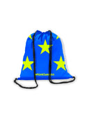 Zainetto in microfibra M023ZAF - Turchese Stelle Giallo Fluo