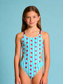 Costume intero bambina da mare Alte L036A - Stelle marine, vista frontale