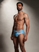 Slip da nuoto uomo da allenamento H2OTTO 377H - Ecco!: vista frontale indossato