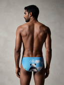 Slip da nuoto uomo da allenamento H2OTTO 377H - Ecco!: vista posteriore indossato