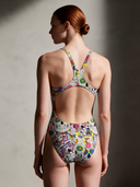 Costume intero bambina da allenamento PINUP 250PF - Teschi Messico: vista posteriore indossato